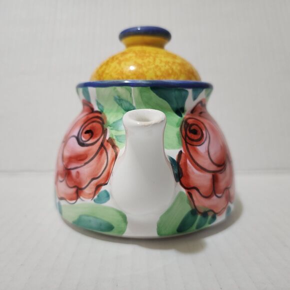 Starbucks Teapot with Lid Handpainted in Italy Colorful Floral - *FLAWS* - Picture 4 of 12